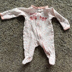 Little Sister Pink Floral newborn girl